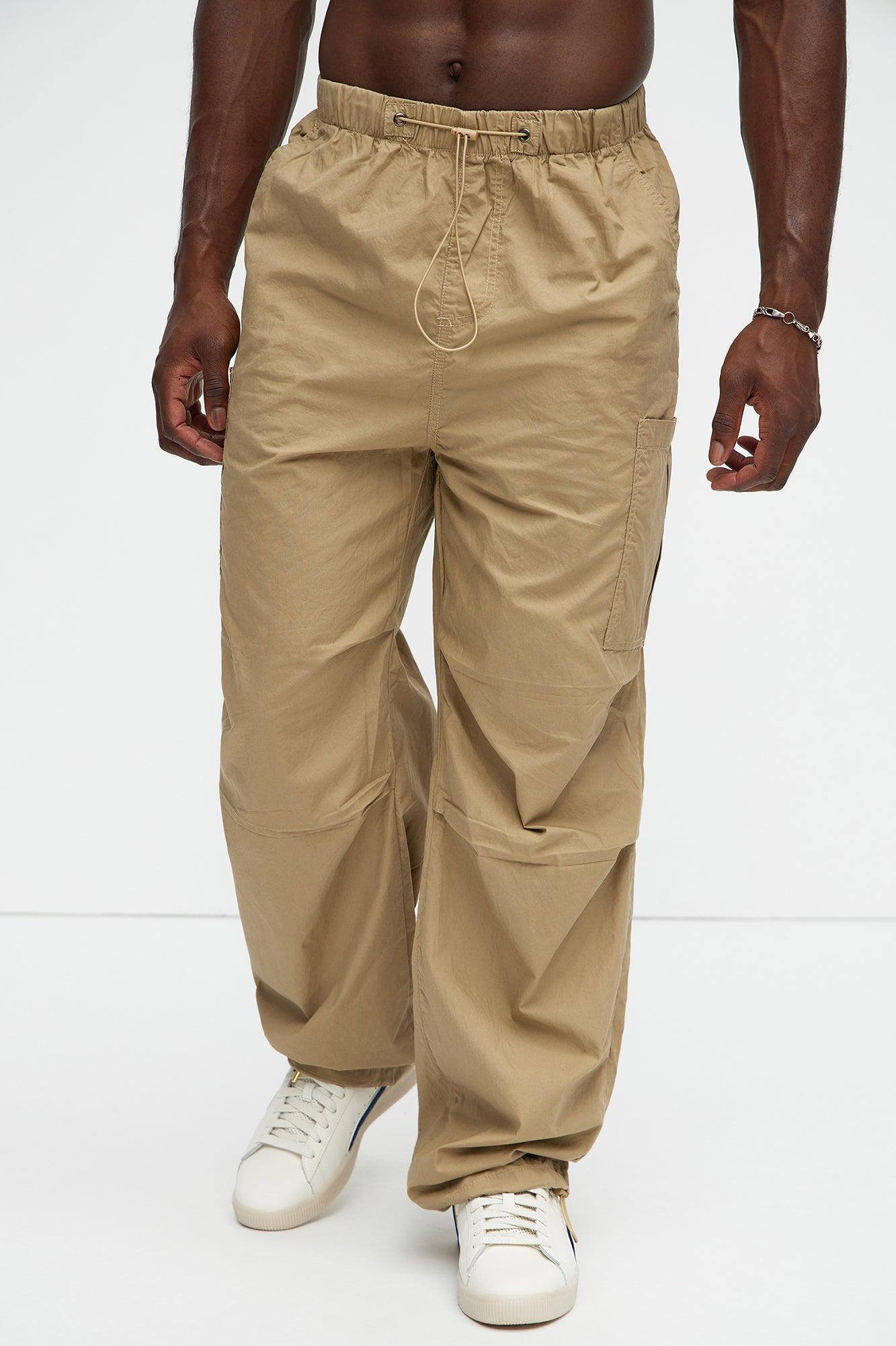 Go Big Baggy Parachute Joggers - Khaki Product Image