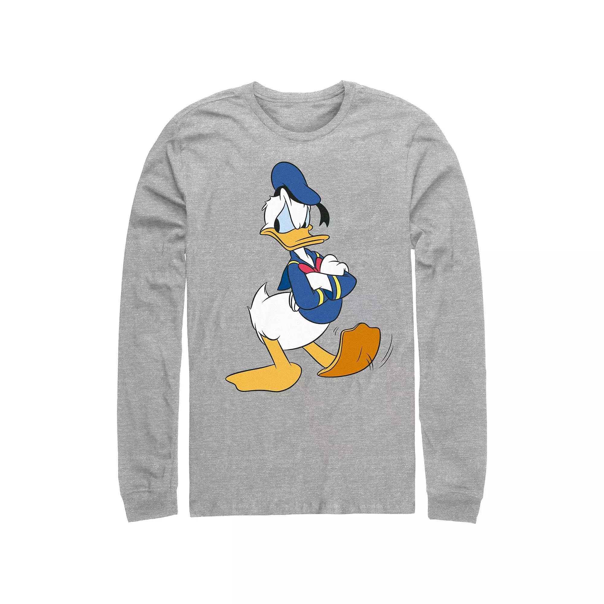 Men's Donald Duck Angry Tapping Foot Graphic Tee, Size: Large, Athletic Grey Product Image