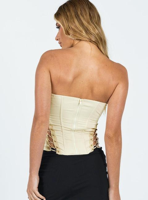 Eden Lace Up Corset Cream Product Image