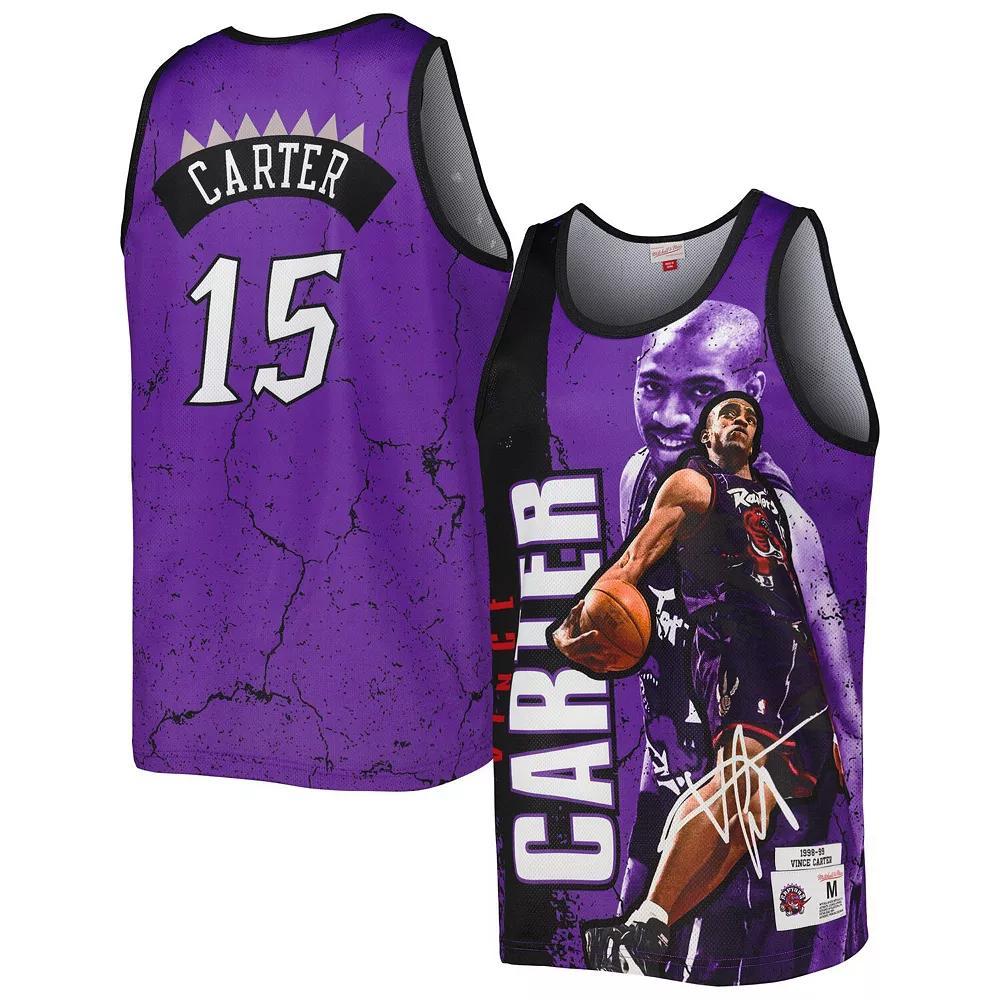 Men's Mitchell & Ness Vince Carter Purple Toronto Raptors 1998-99 Hardwood Classics Player Burst Tank Top, Size: XL, Rpt Purple Product Image