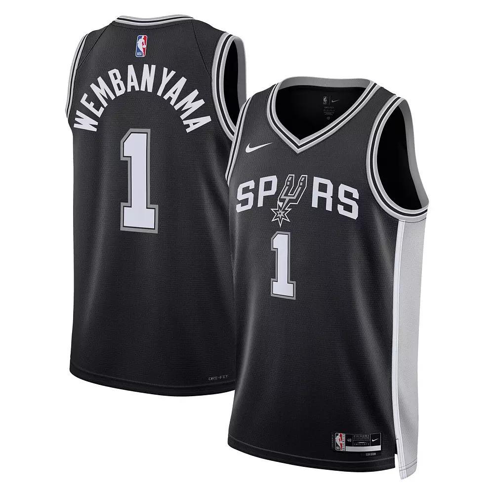 Unisex Nike Victor Wembanyama Black San Antonio Spurs 2023 NBA Draft First Round Pick Swingman Jersey - Icon Edition, Adult Unisex, Size: Medium Product Image