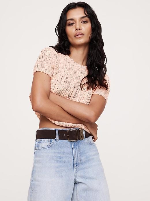 Shrunken Short-Sleeve Sweater Product Image