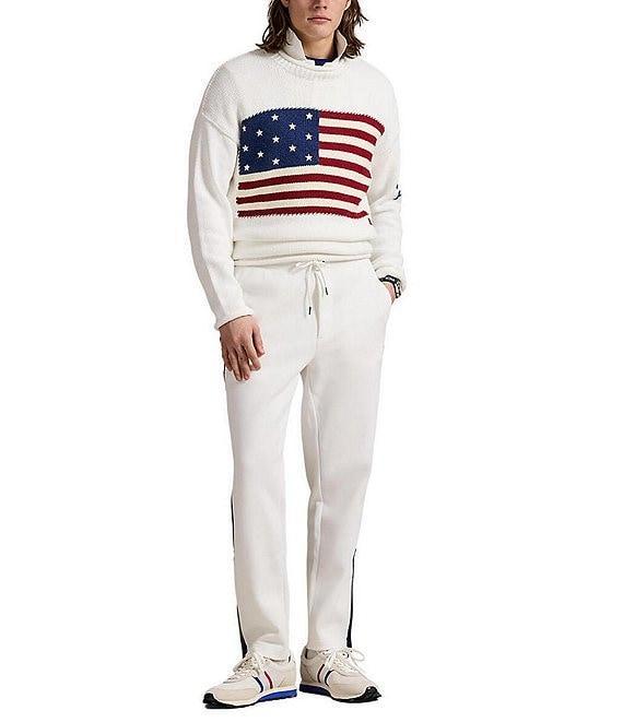 Polo Ralph Lauren Striped Double-Knit Mesh Track Pants Product Image