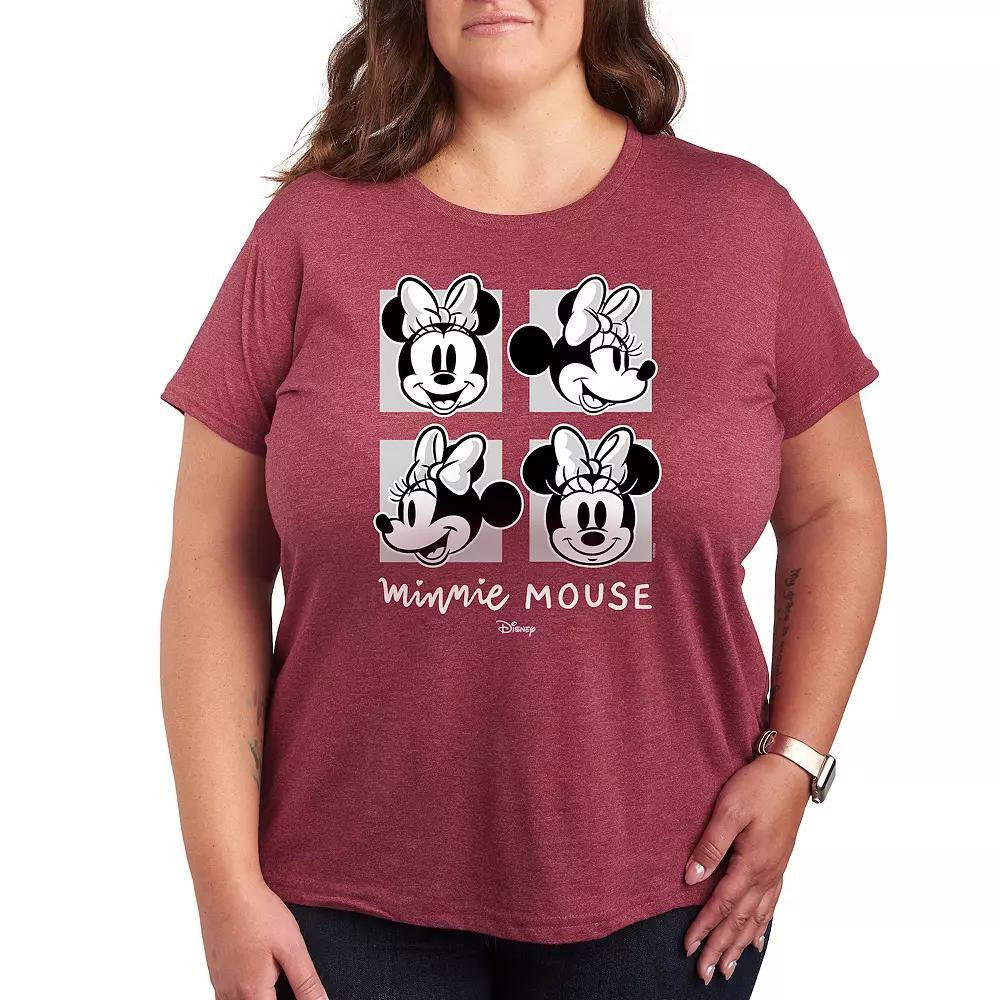 Disneys Minnie Mouse Plus Grid Graphic Tee, Womens Product Image