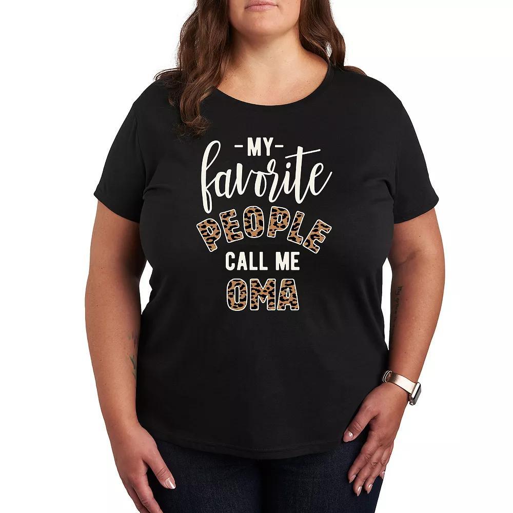 Plus Favorite People Granny Graphic Tee, Womens Blue Product Image