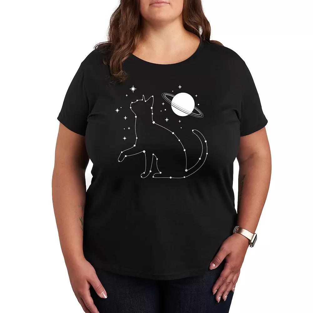 Plus Cat Star Constellation Graphic Tee, Womens Product Image