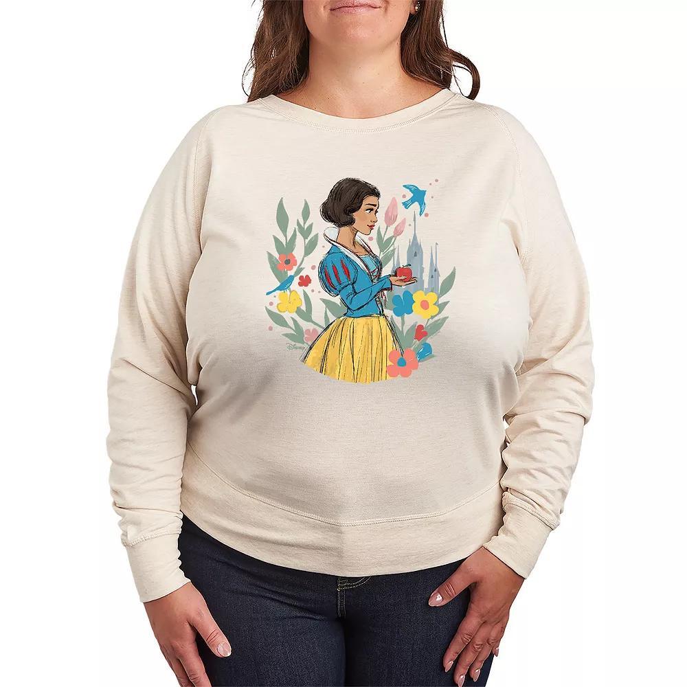 Disneys Snow White Plus Size Floral French Terry Long Sleeve Tee, Womens Product Image