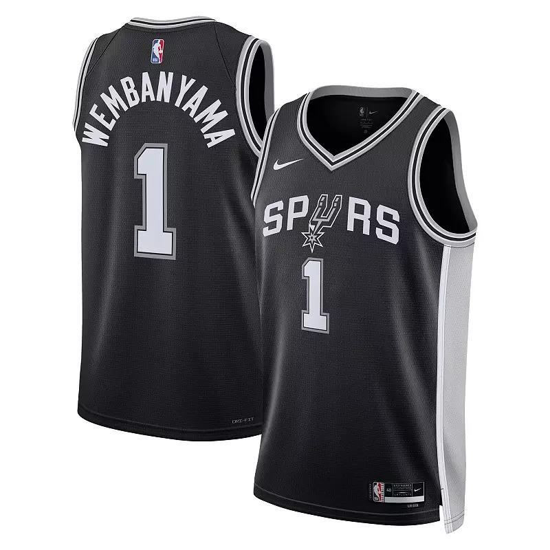 Unisex Nike Victor Wembanyama Black San Antonio Spurs 2023 NBA Draft First Round Pick Swingman Jersey - Icon Edition, Adult Unisex, Size: Medium Product Image