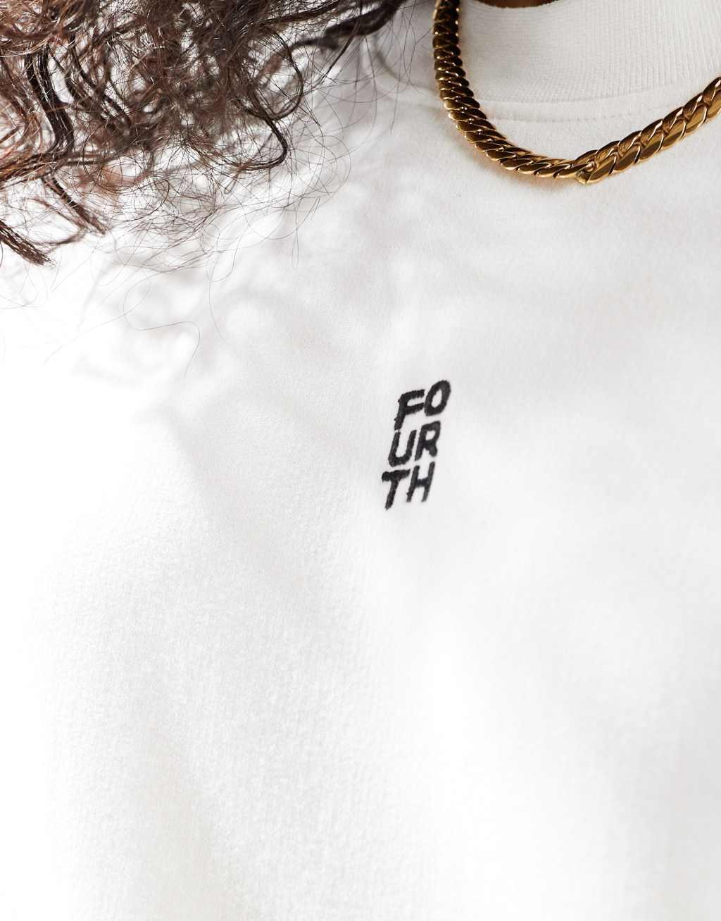 4th & Reckless logo embroidered sweatshirt in cream Product Image