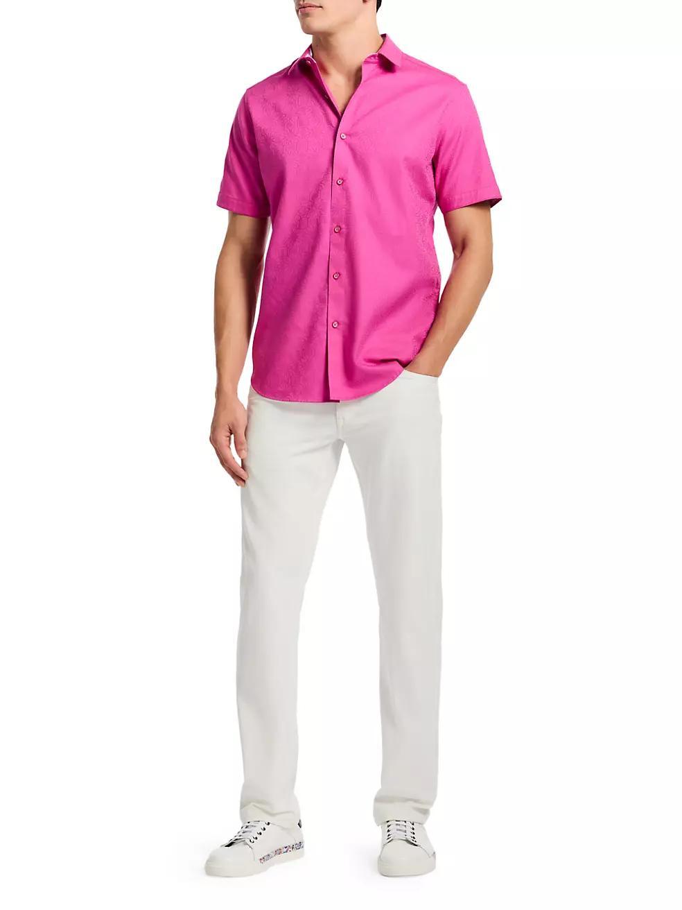 Odyssey Jacquard Button-Front Shirt Product Image