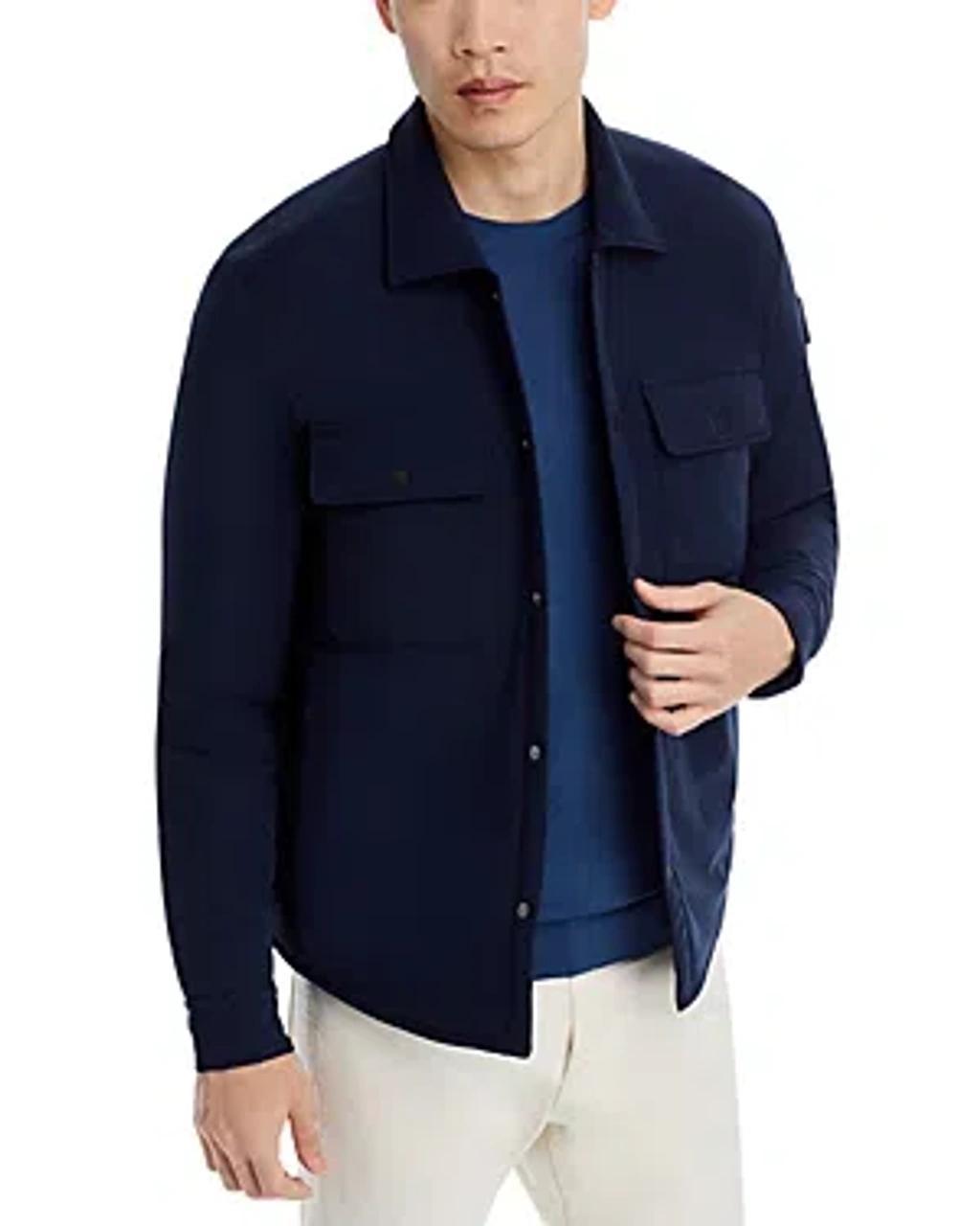 HUGO BOSS Men's Padded Snap-front Overshirt In Dark Blue Product Image