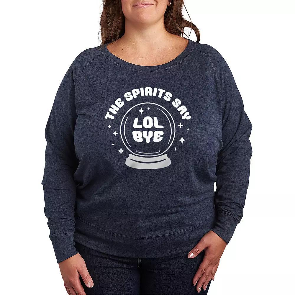 Disneys Lilo & Stitch Plus Size Seriously Spooky Halloween French Terry Long Sleeve Tee, Womens Heather Grey Product Image
