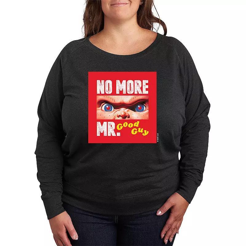 Disneys Lilo & Stitch Plus Size Halloween Ghosts French Terry Long Sleeve Tee, Womens Heather Grey Product Image