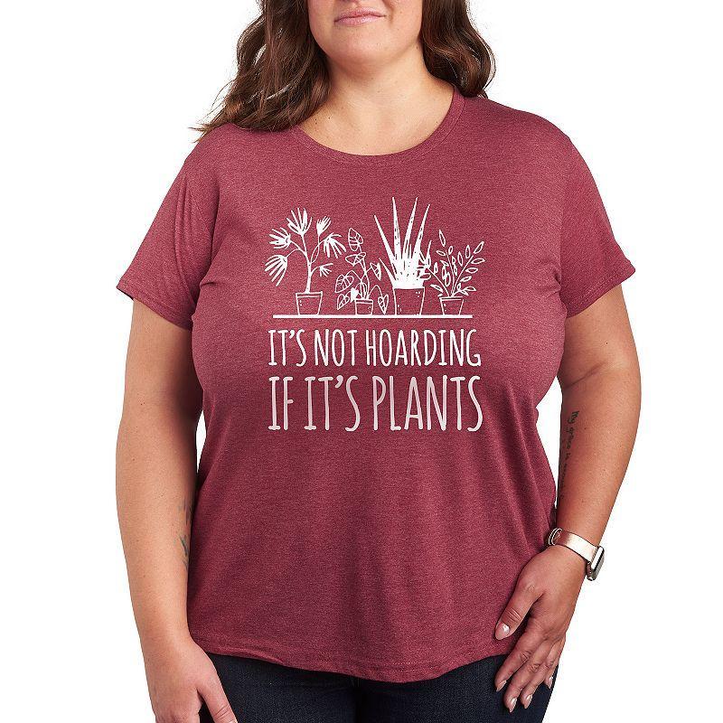 Plus Its Not Hoarding If Its Plants Graphic Tee, Womens Grey Green Product Image