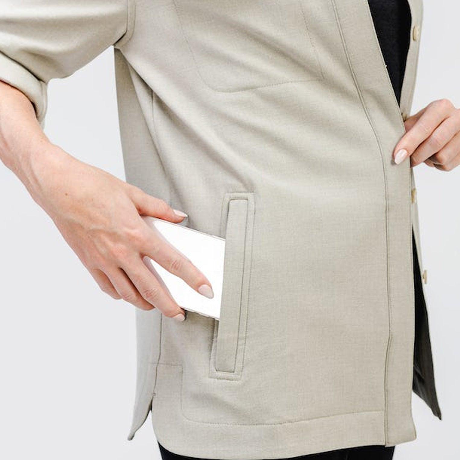 Women's Fusion Overshirt - Taupe Female Product Image
