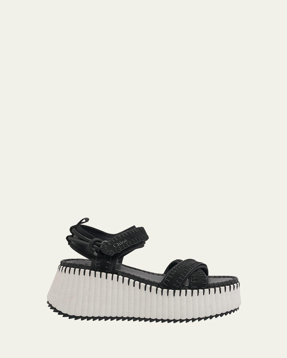 Nama Stitch Ankle-Strap Flatform Sandals Product Image