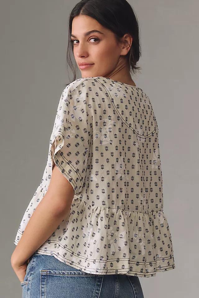 Pilcro Clip Dot Pullover Babydoll Blouse  Product Image