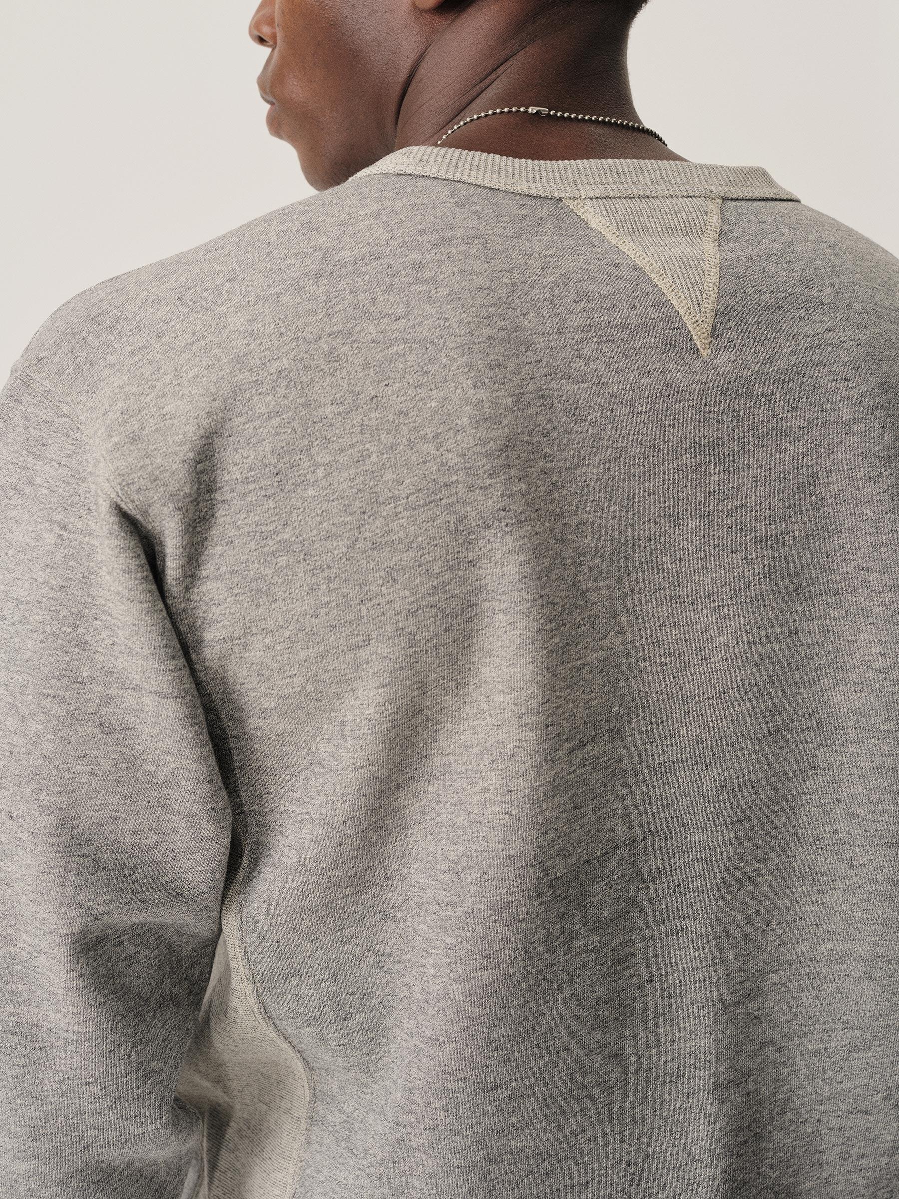Heather Grey Welterweight Double V Crew Sweatshirt Product Image