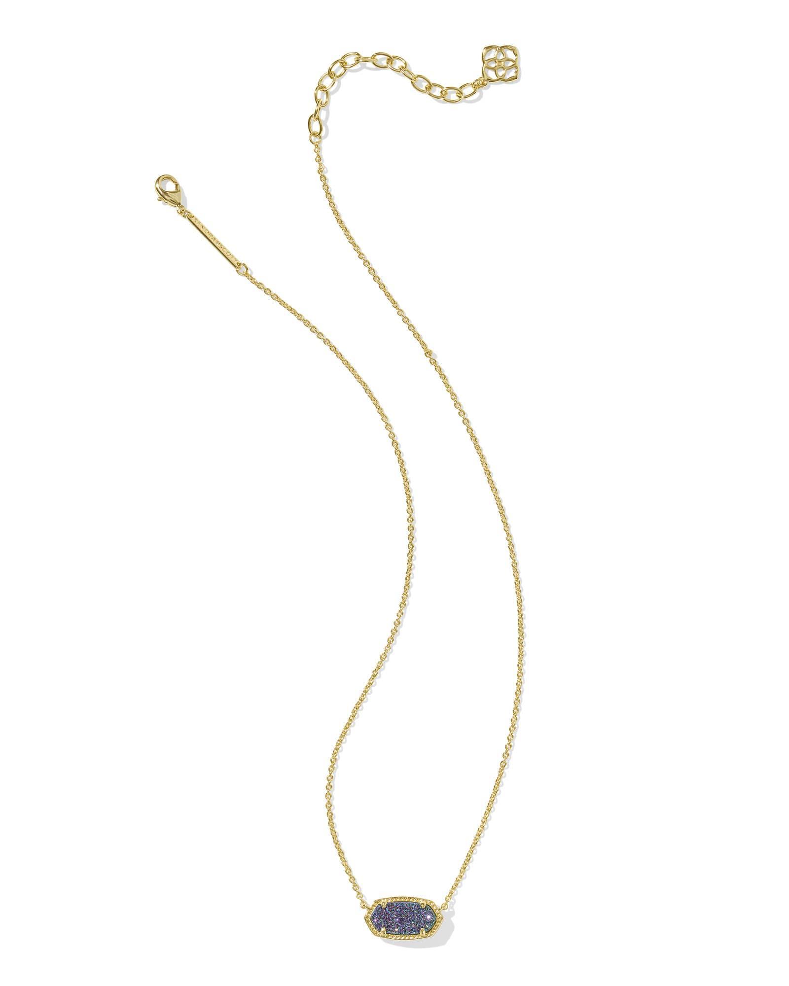 Elisa Gold Short Pendant Necklace in Multi Drusy Product Image