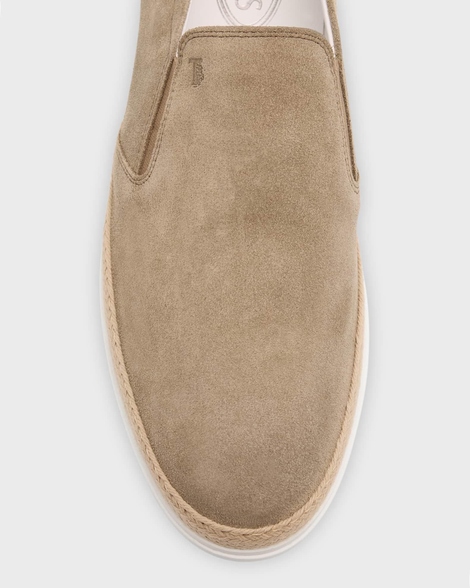 Men's Rubber Pebble-Sole Suede Espadrilles Product Image