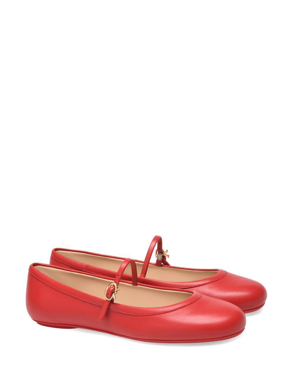 GIANVITO ROSSI Woman Ballet Flats Red Size 8 Leather In Red Nappa Product Image