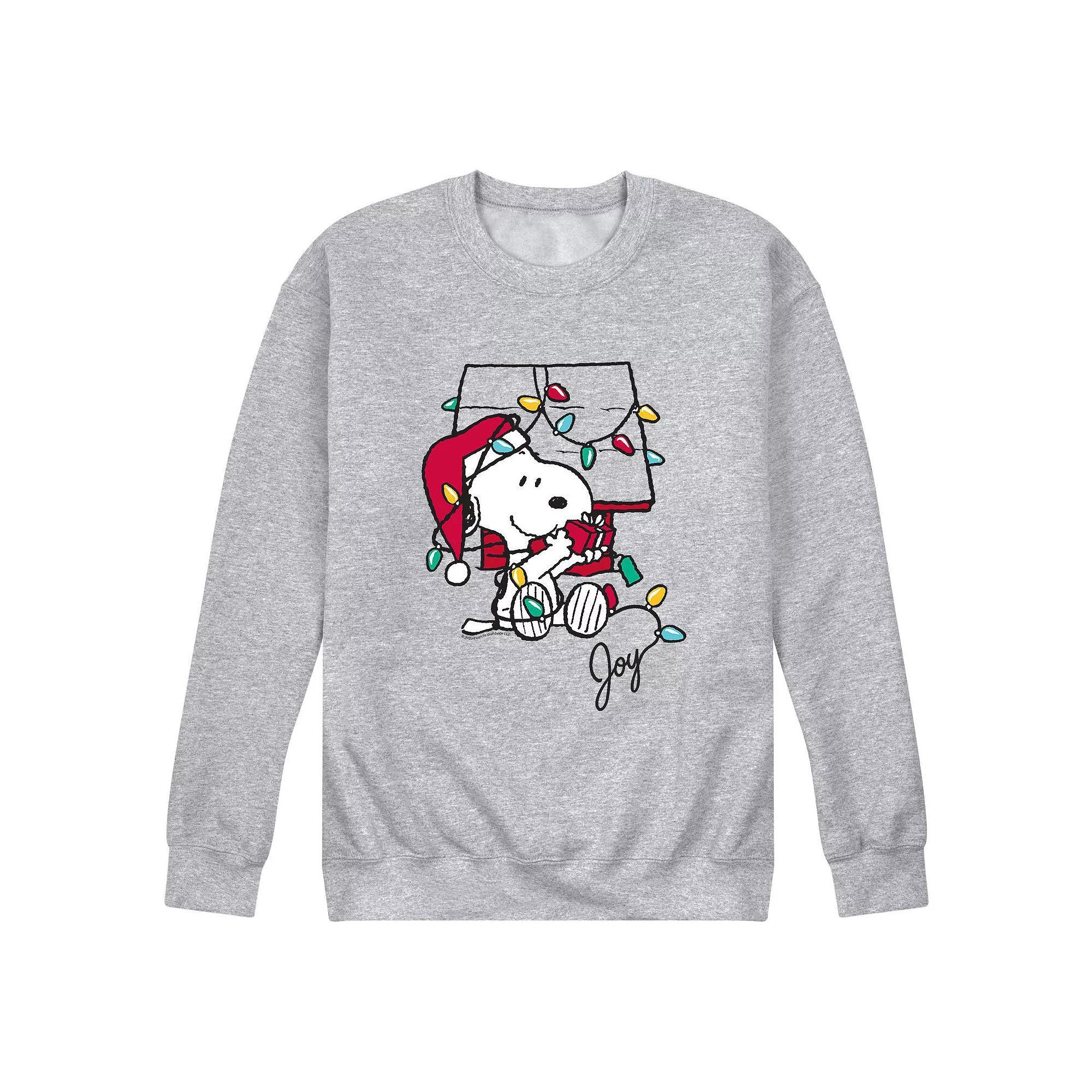Mens Peanuts Joyful Moment Sweatshirt Athletic Grey Product Image