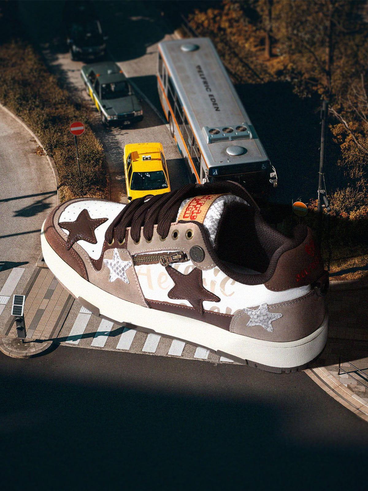 Starry Climb Stars Casual All-Match Denim Skate Shoes Product Image