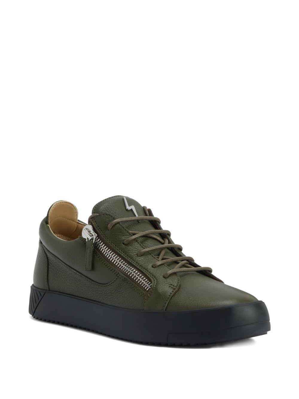 Frankie zip-detail leather sneakers Product Image
