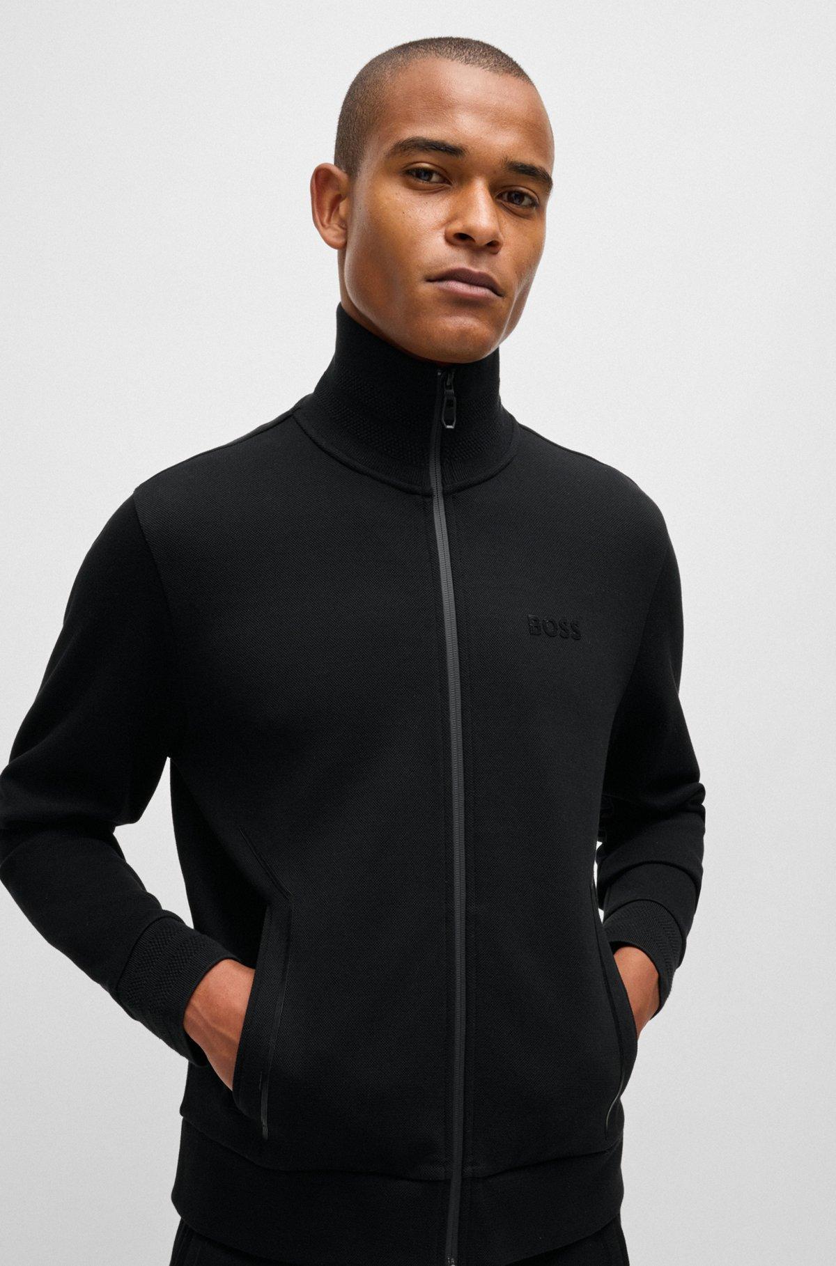 Sweatshirt with jacquard collar and cuffs Product Image