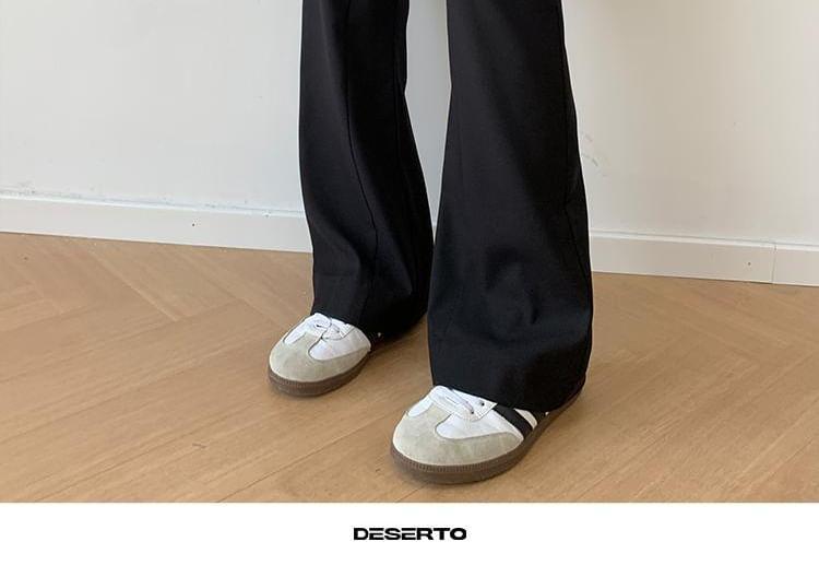 Mid Rise Plain Flared Dress Pants Product Image