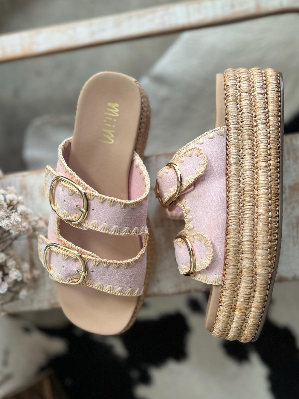 Miim Heidi Pink Platform Sandals Product Image
