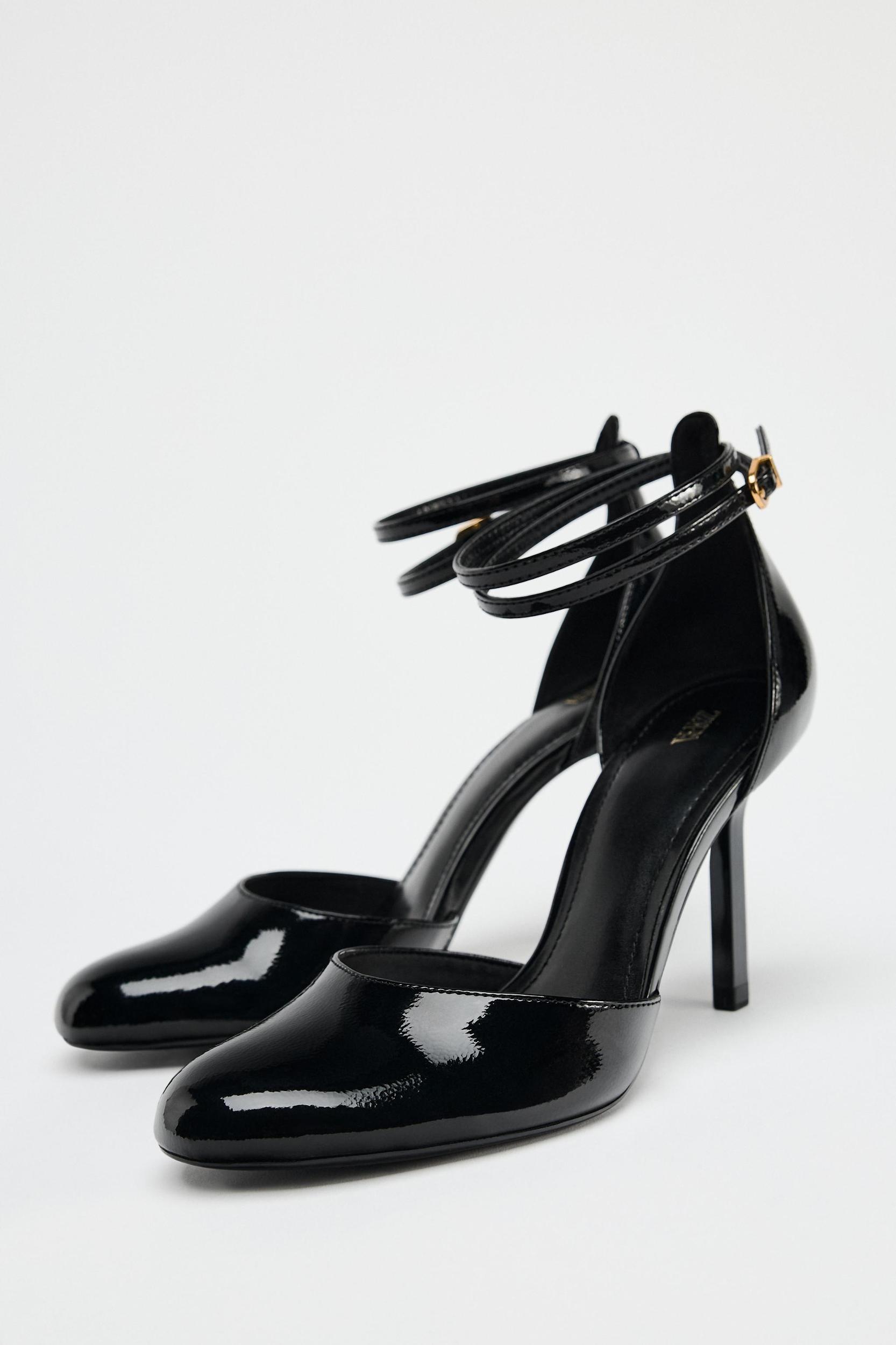HEELED FAUX PATENT LEATHER SHOES Product Image