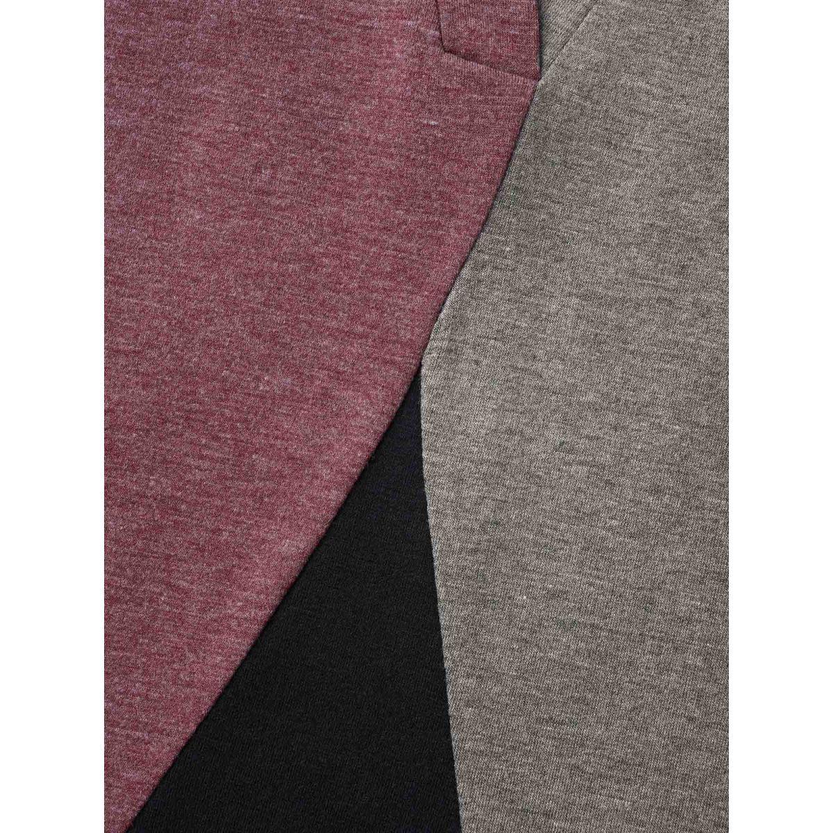 Plus Size Color Block Flowy Split Neck Tank Top Women Black Contrast Notched collar Everyday-Casual Tank Tops Camis BloomChic 26/4X Product Image