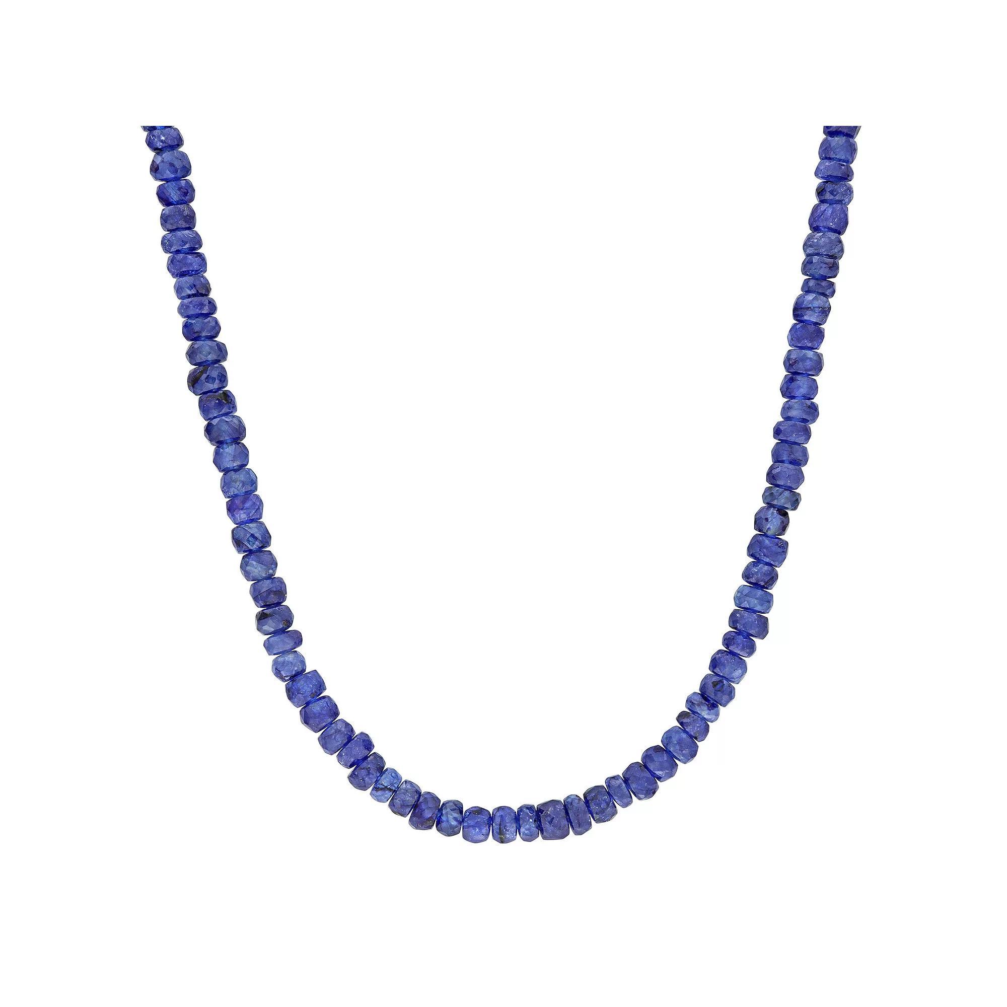 Stella Grace Sterling Silver Blue Sapphire Facetted Bead Necklace, Women's, Size: 17-19" ADJ Product Image