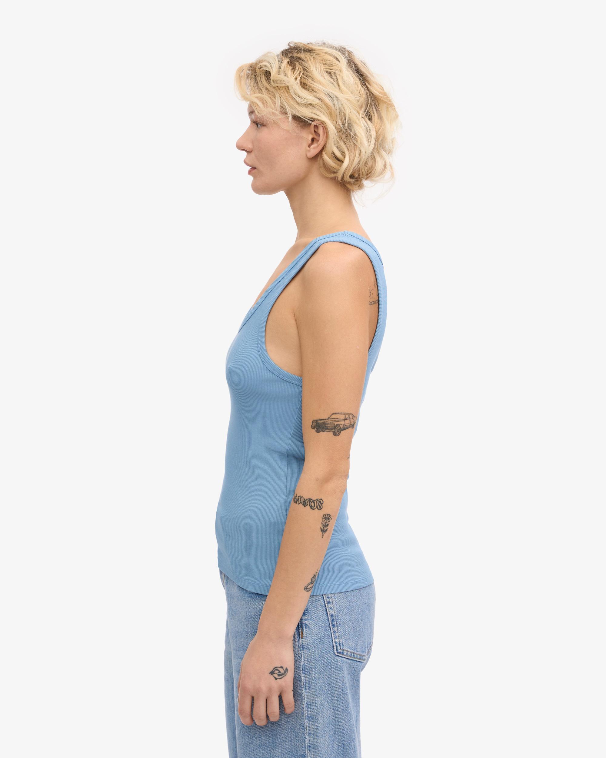 Women Organic Rib Tank Top - Coffee Brown Product Image