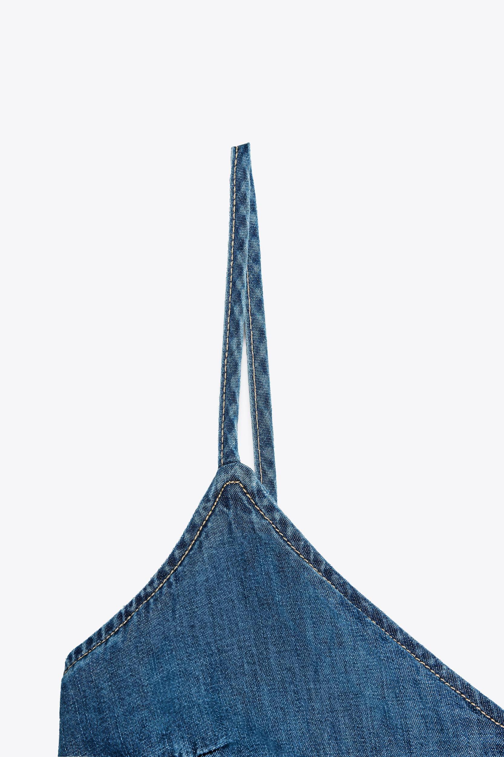 Z1975 DENIM STRAPPY MIDI DRESS Product Image