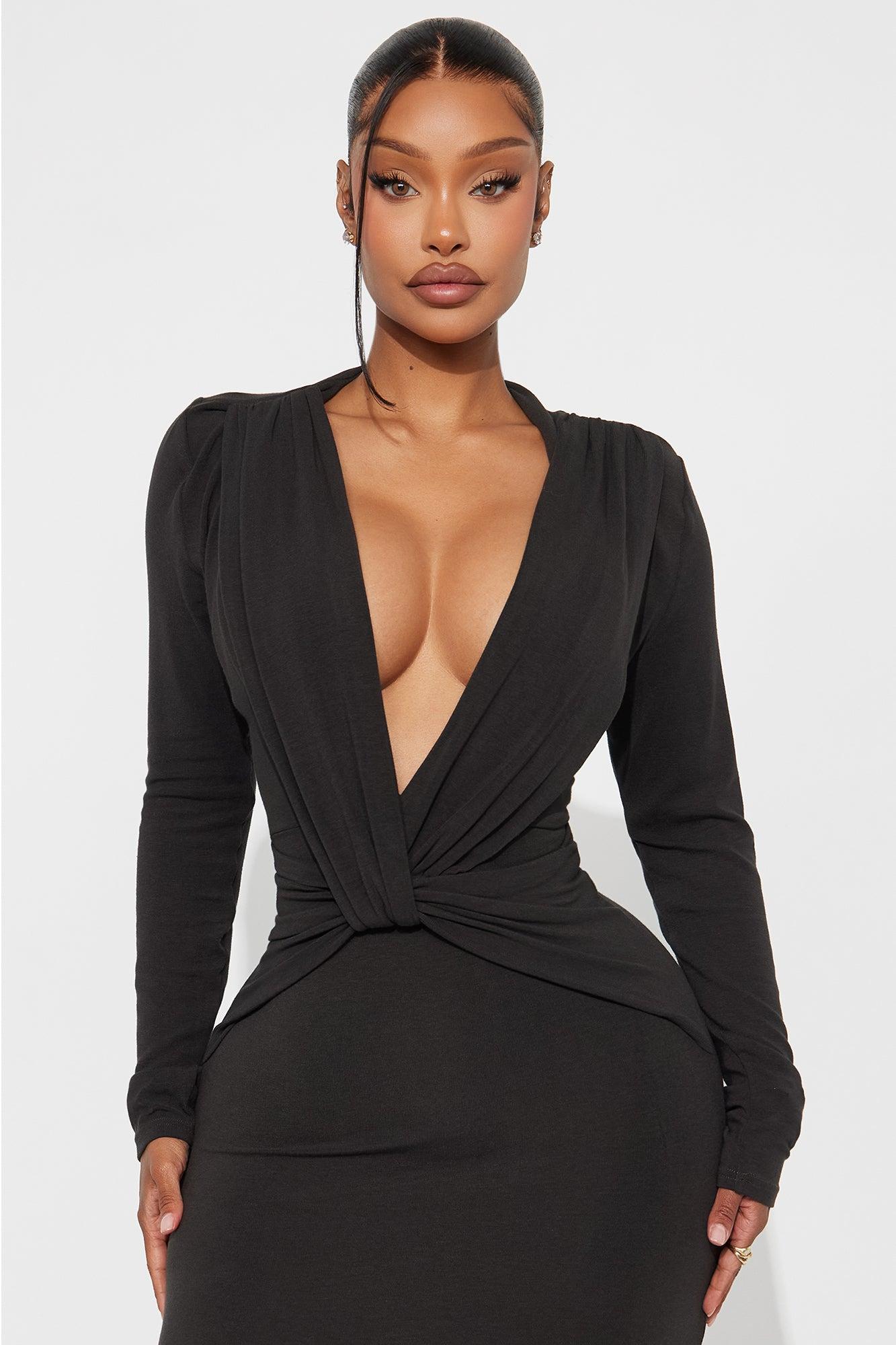 Roxy Twist Maxi Dress - Charcoal Product Image