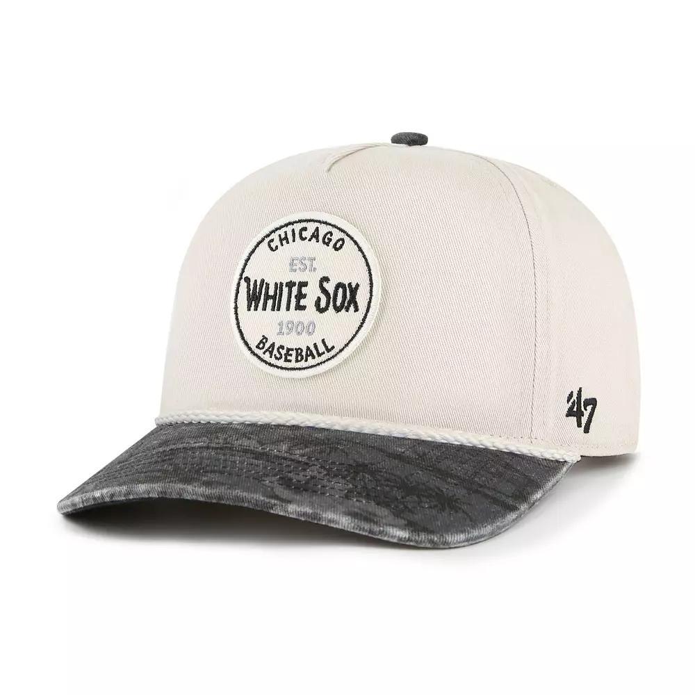 Men's '47 Cream/Black Chicago White Sox Fiji Rope Hitch Adjustable Hat, Beige Product Image