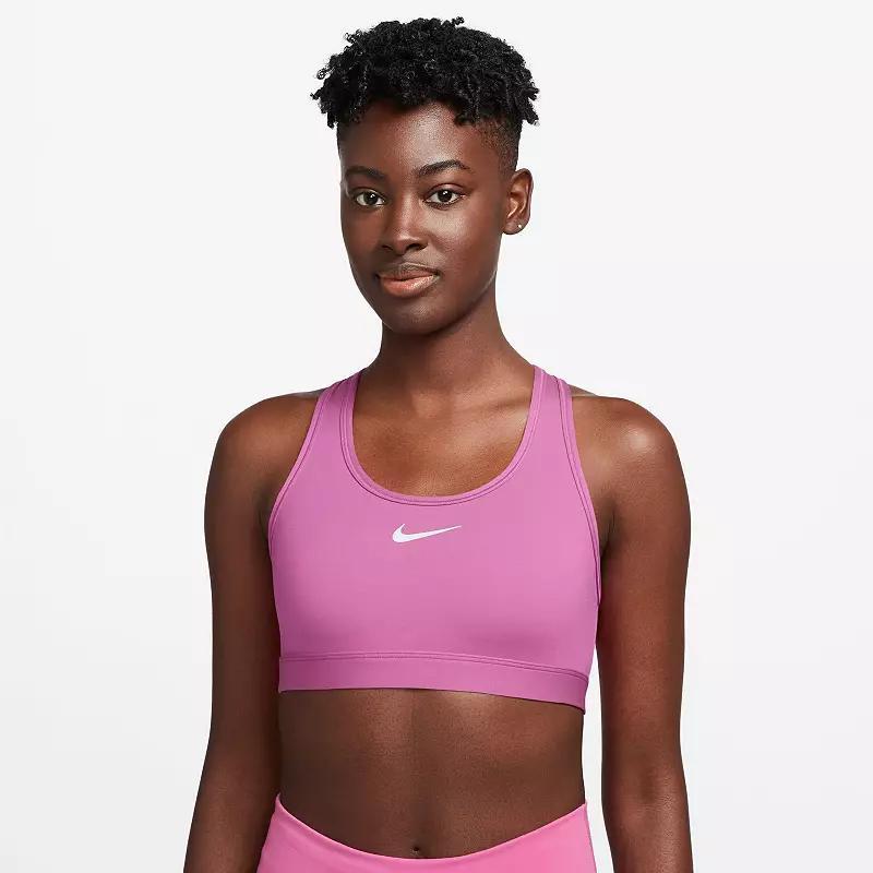 Nike Women's Swoosh Medium Support Sports Bra in White/White Size 2XL 100% Polyester/Spandex Product Image