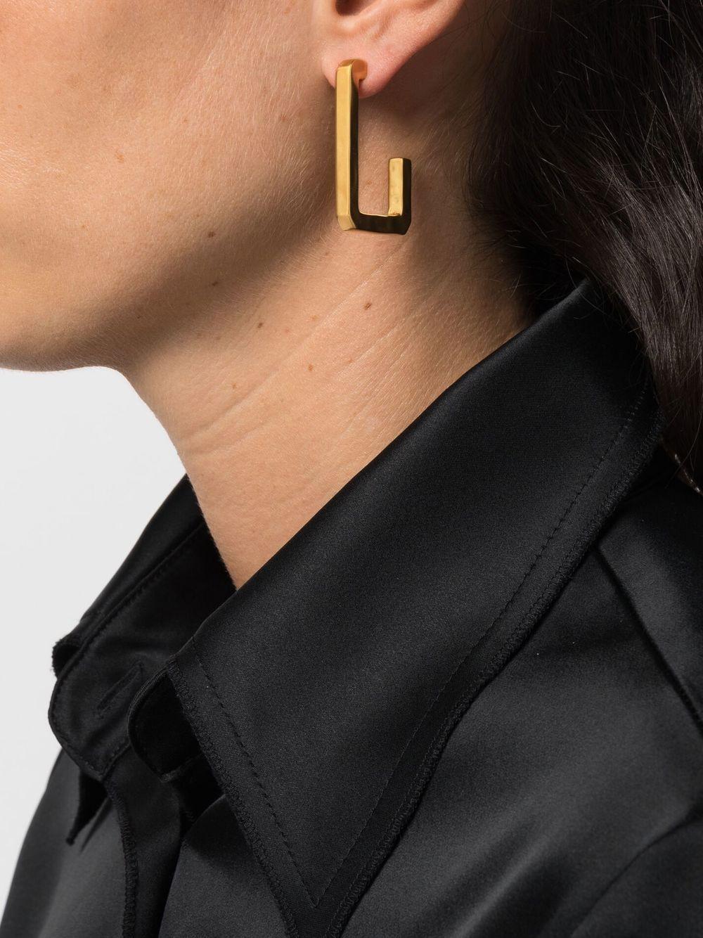 half-hoop rectangular earrings Product Image