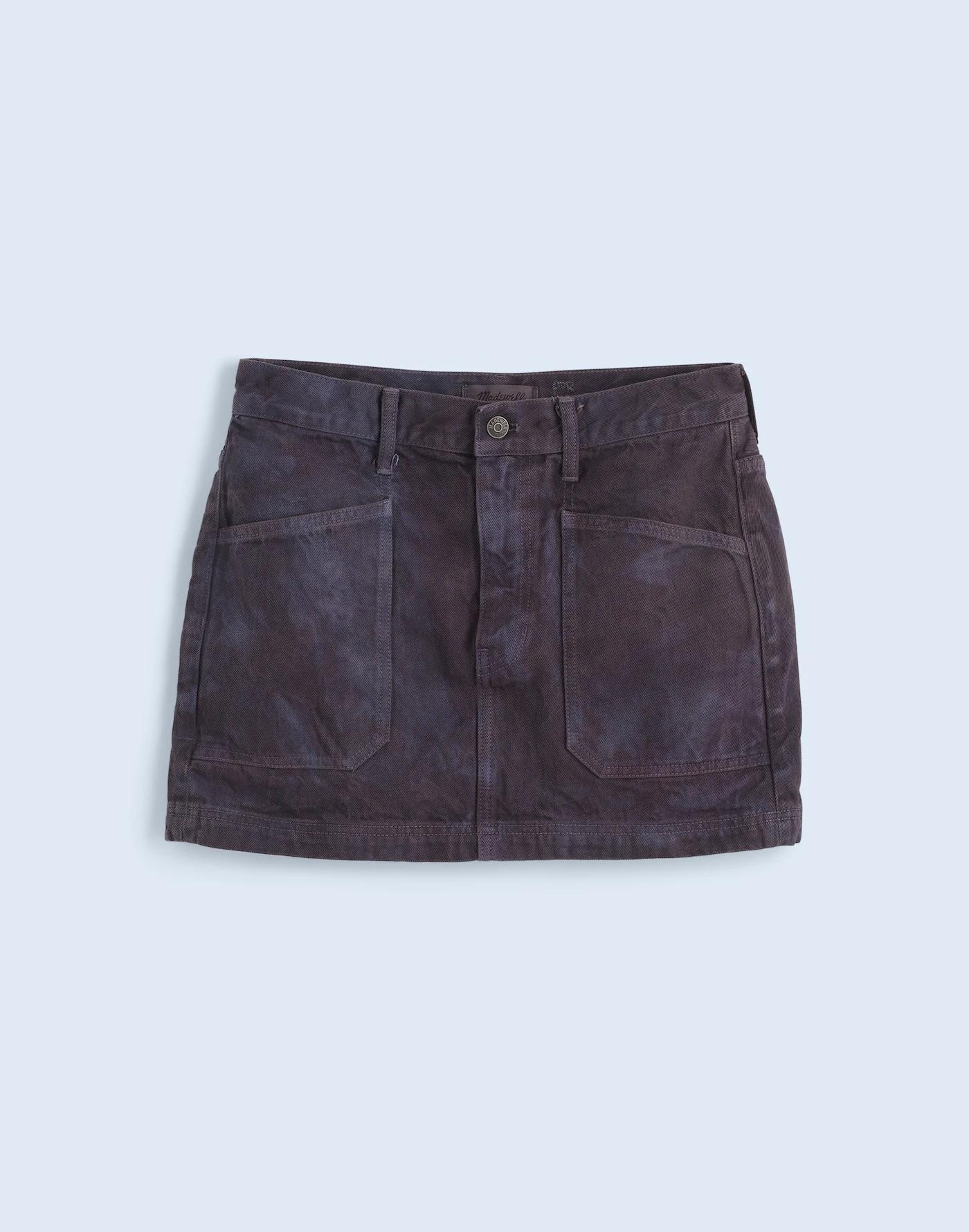 Madewell x MN Dye Studio Denim Patch-Pocket Micro Mini Skirt Product Image