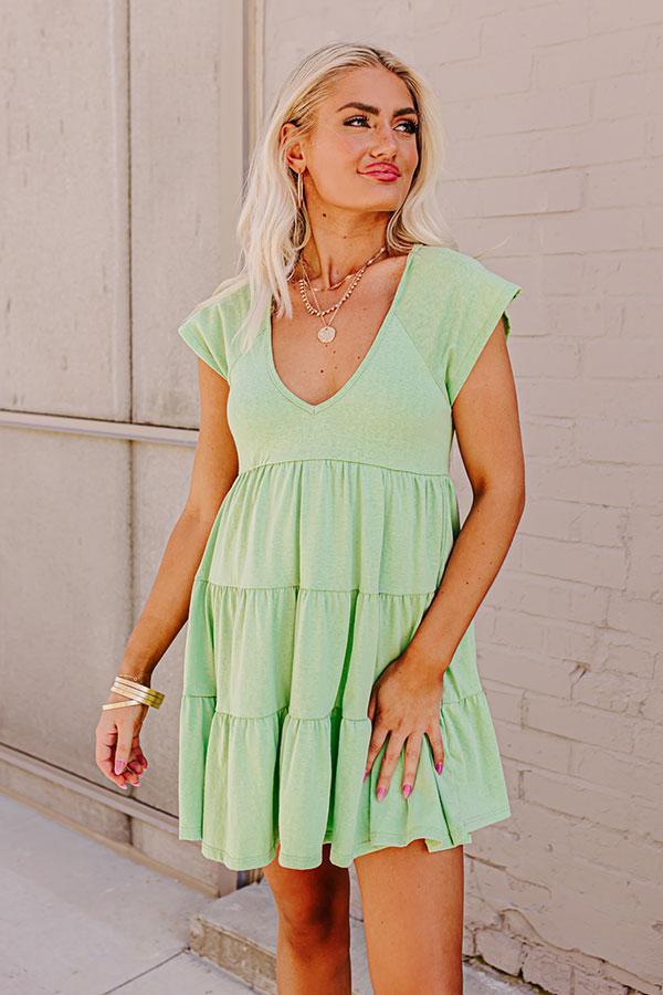 Calm Retreat Babydoll Dress In Lime Product Image