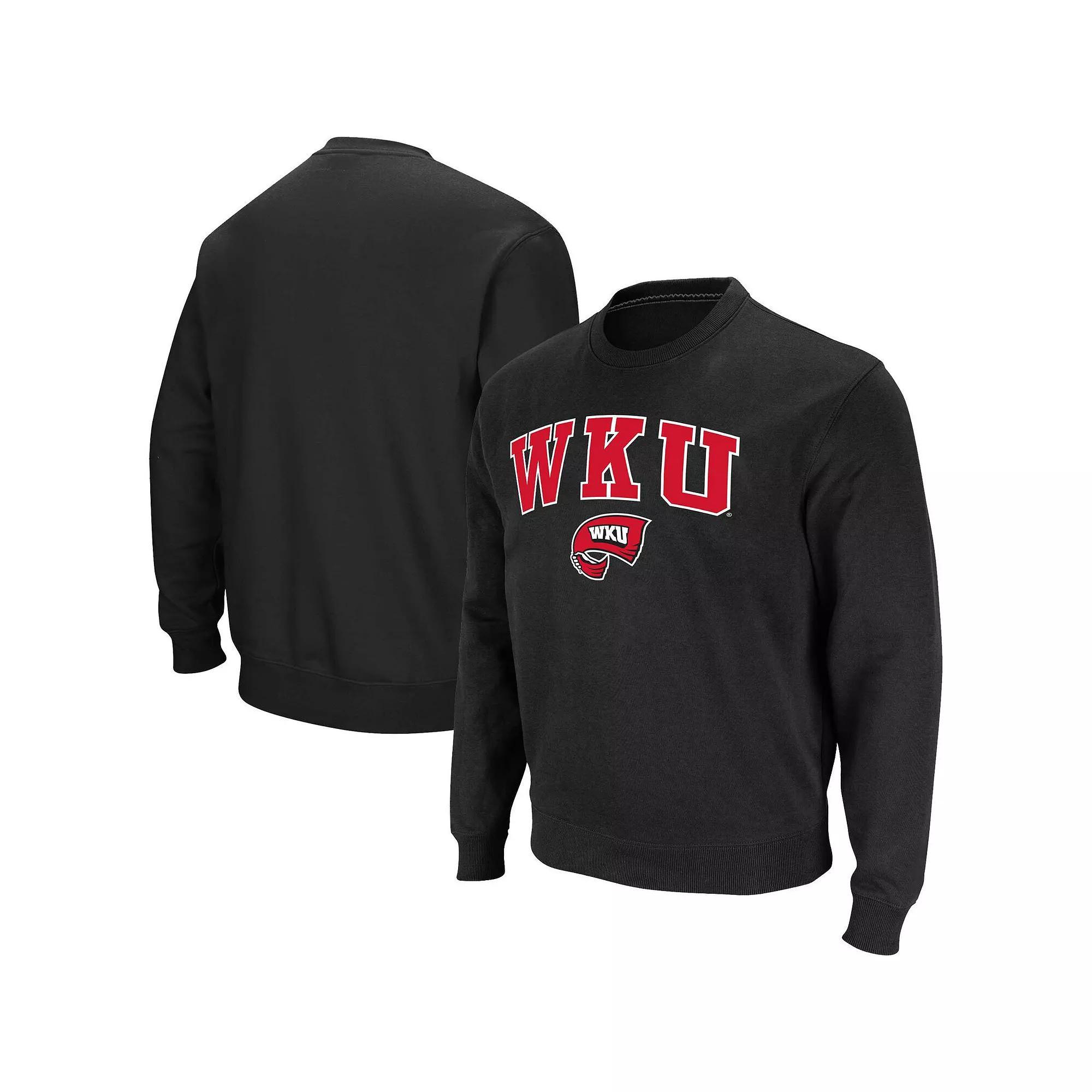 Men's Colosseum Black Western Kentucky Hilltoppers Arch Over Logo Pullover Sweatshirt, Size: Medium, Wkn Black Product Image
