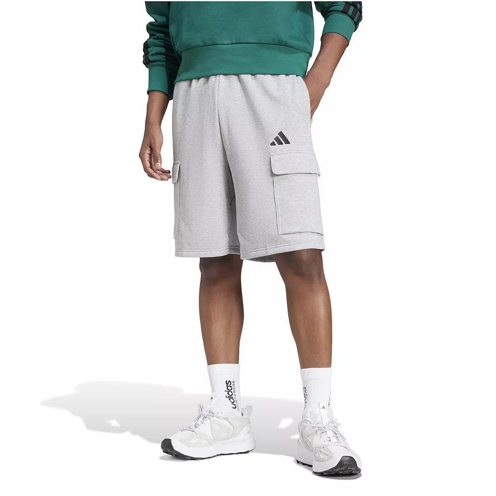 Men's adidas Essentials Feelcozy French Terry Cargo Shorts, Size: XXL, Mgh Product Image