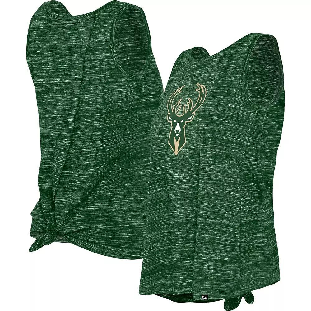 Women's New Era Hunter Green Milwaukee Bucks Space Dye Active Tank Top, Size: Small, Team Product Image