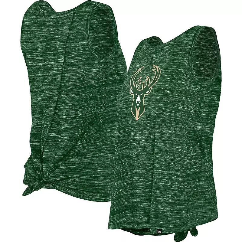 Women's New Era Hunter Green Milwaukee Bucks Space Dye Active Tank Top, Size: Small, Team Product Image