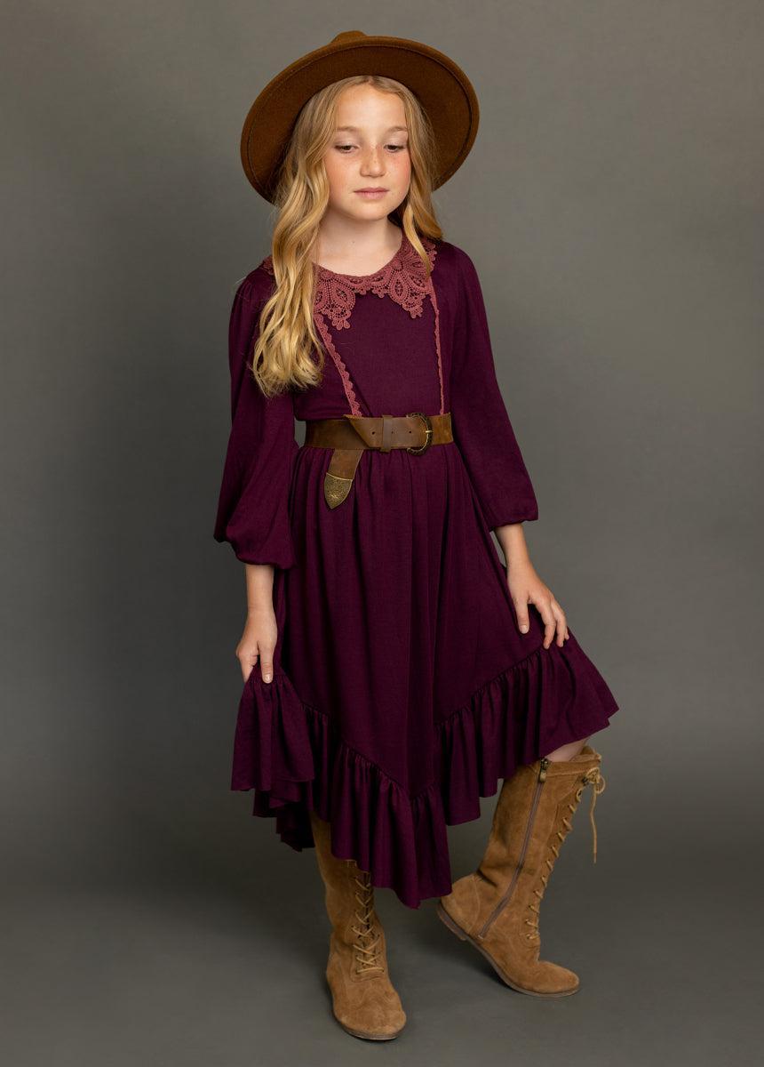 Tatum Dress in Plum Girls Product Image