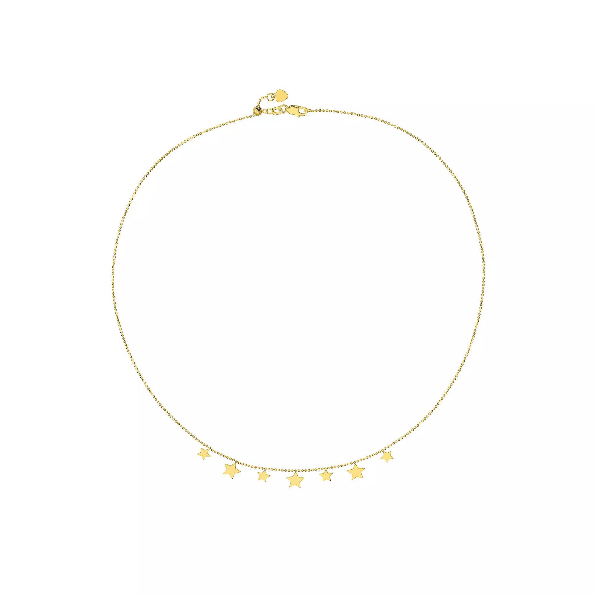 14k Gold Dangle Star Adjustable Necklace, Women's, Size: 18" Product Image
