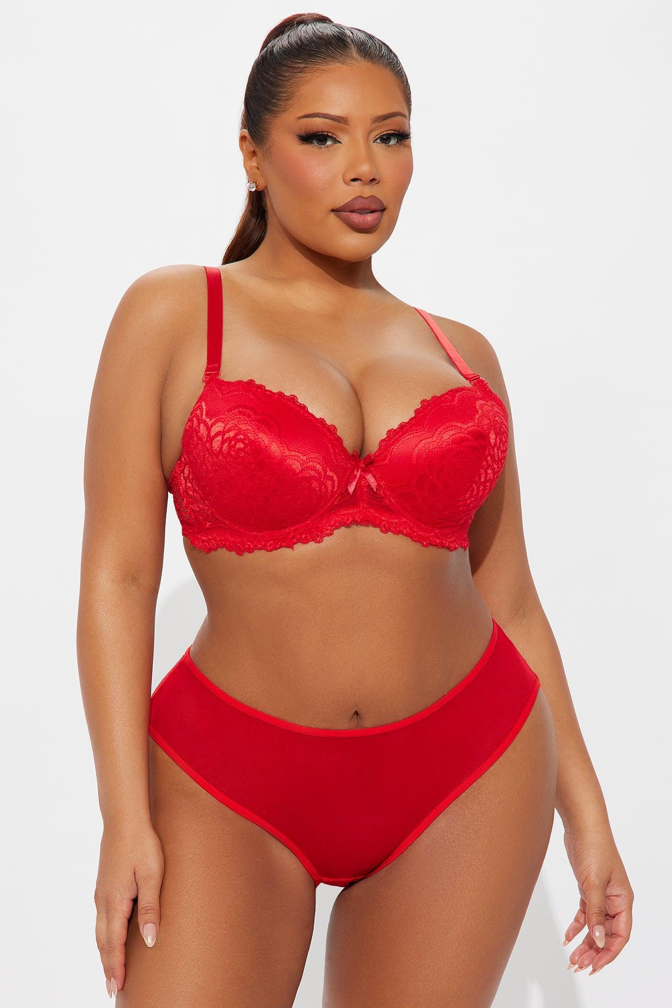 Samantha Pearl Lace Crotchless Hipster Panty - Red Product Image