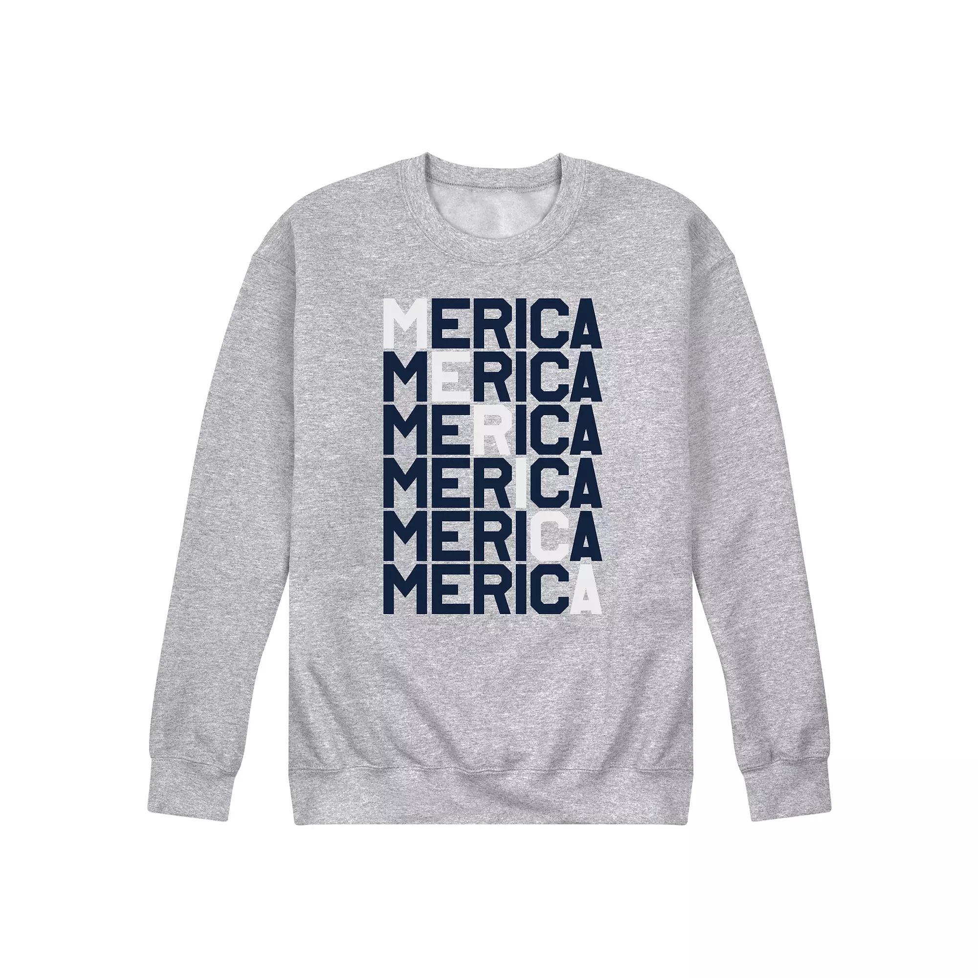 Mens America Fleece Sweatshirt Grey Gray Product Image